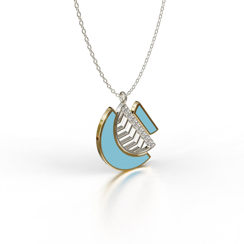 Amara Pendant - Yellow / White Gold - Whispers of Alara -