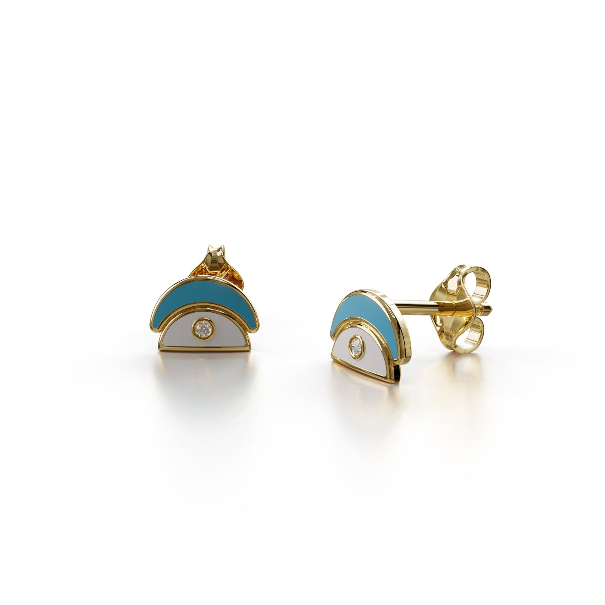 Amara Stud Earrings - Yellow Gold - Whispers of Alara -