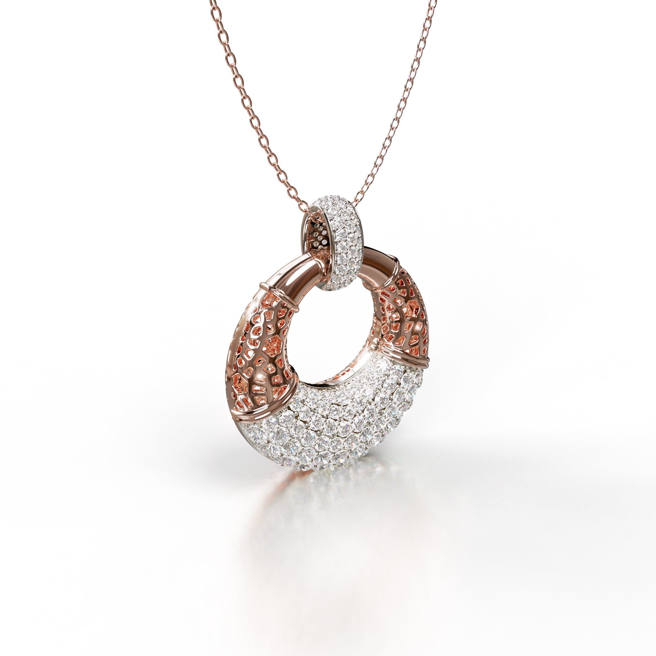 Sinan Pendant - Rose / White Gold