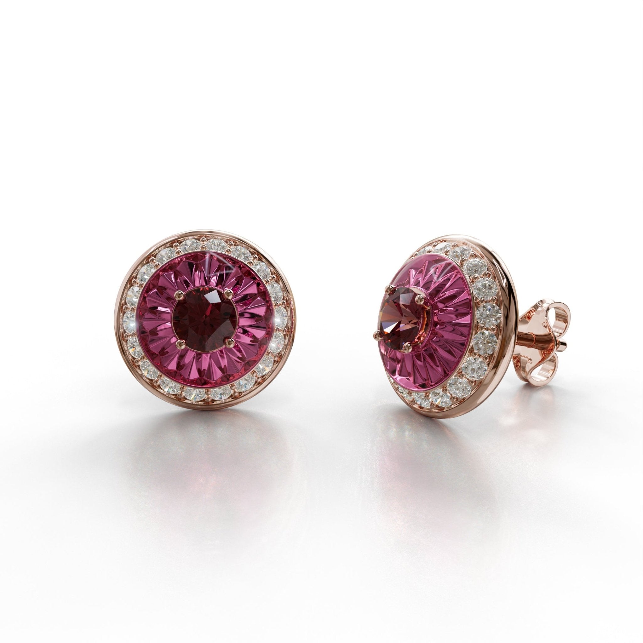 Sinan Earrings - Rubellite - Whispers of Alara -
