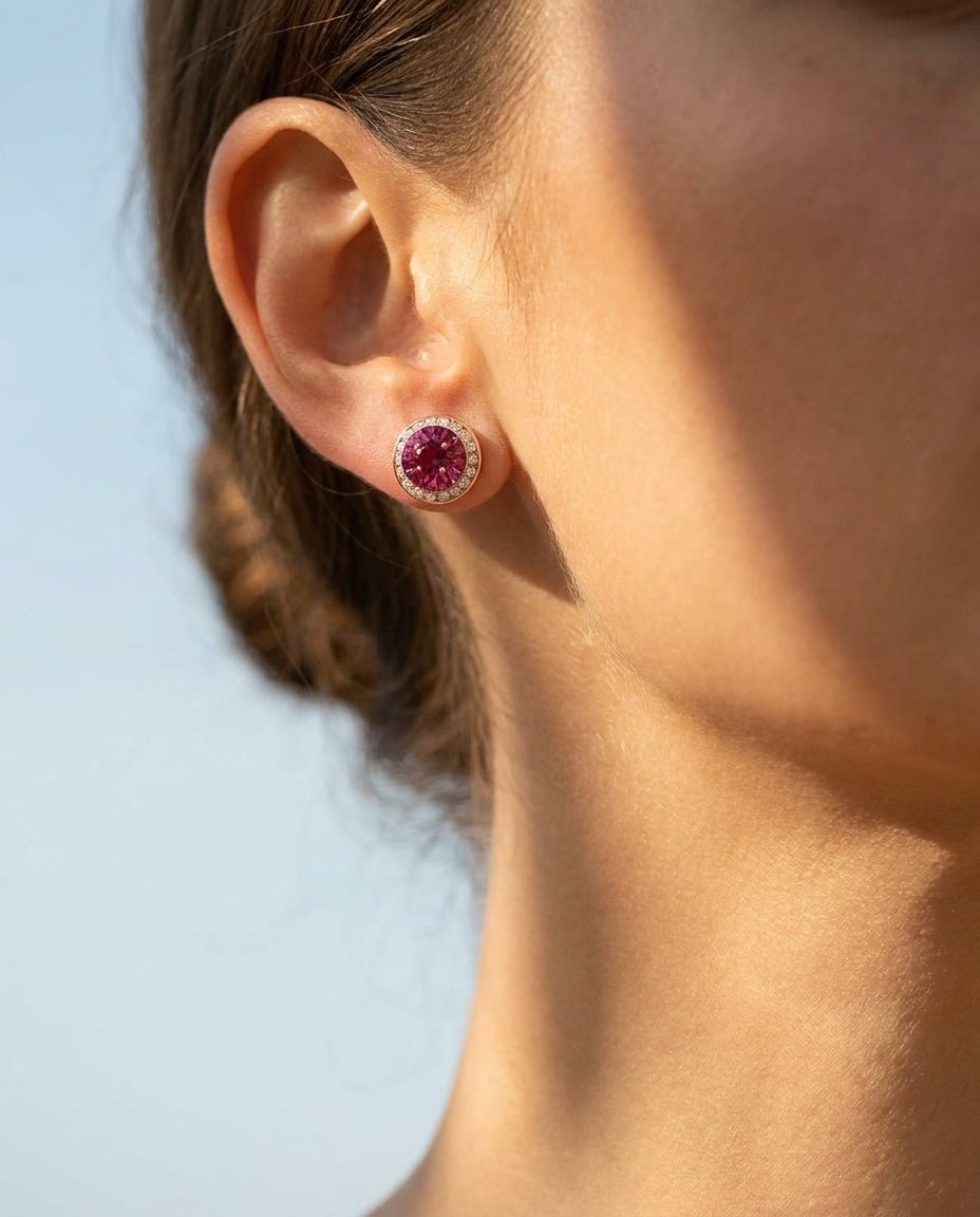 Sinan Earrings - Rubellite - Whispers of Alara -