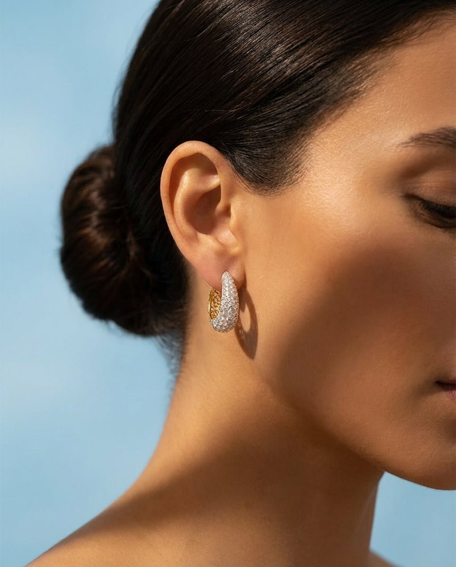 Sinan Earrings - Yellow / White Gold - Whispers of Alara -