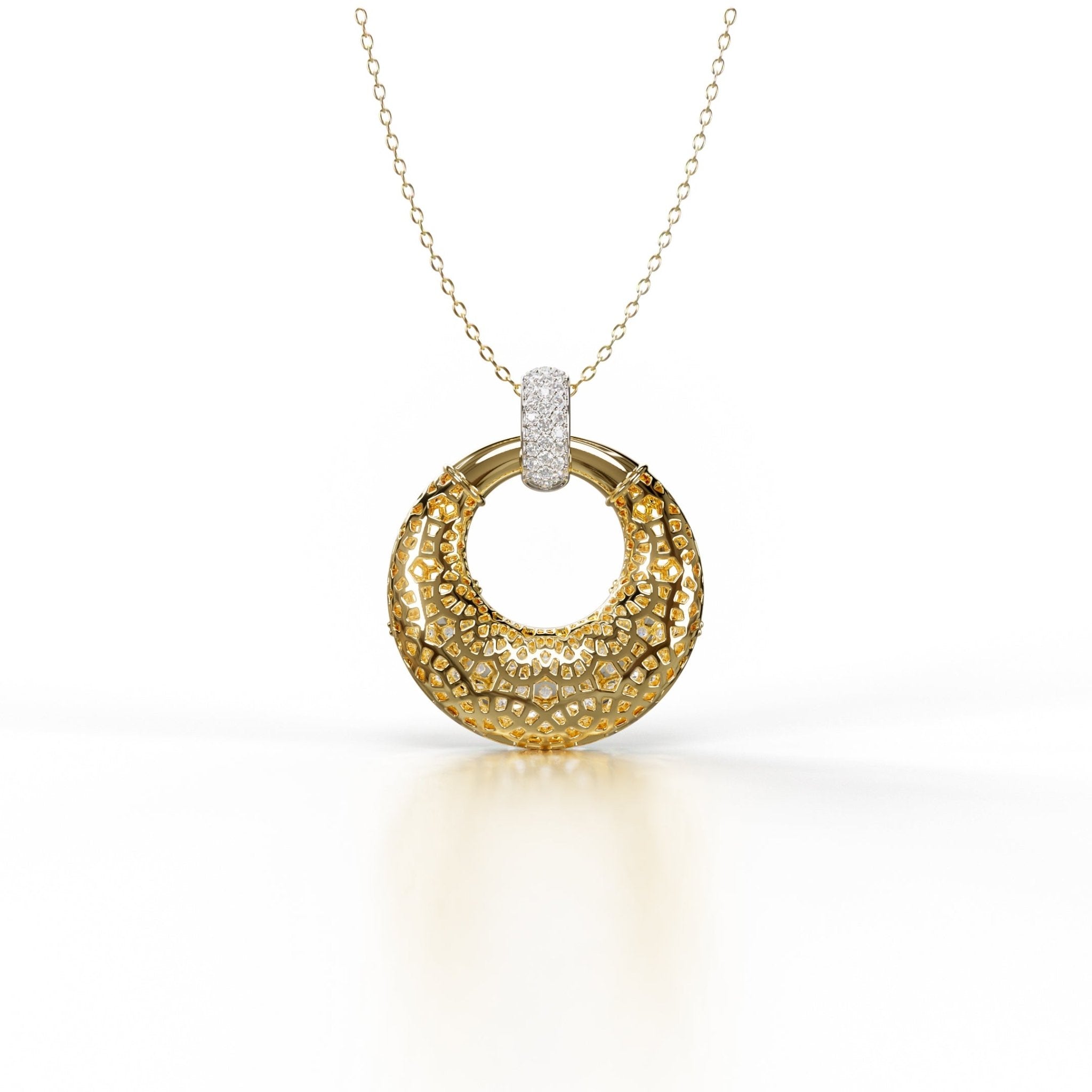 Sinan Pendant - Yellow / White Gold - Whispers of Alara -
