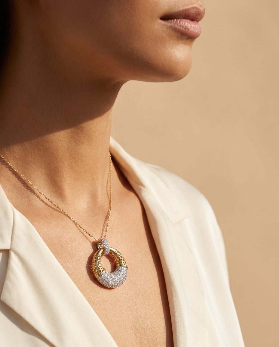 Sinan Pendant - Yellow / White Gold - Whispers of Alara -