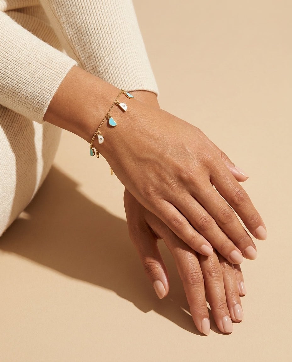 Amara Charm Bracelet - Yellow Gold - Whispers of Alara -