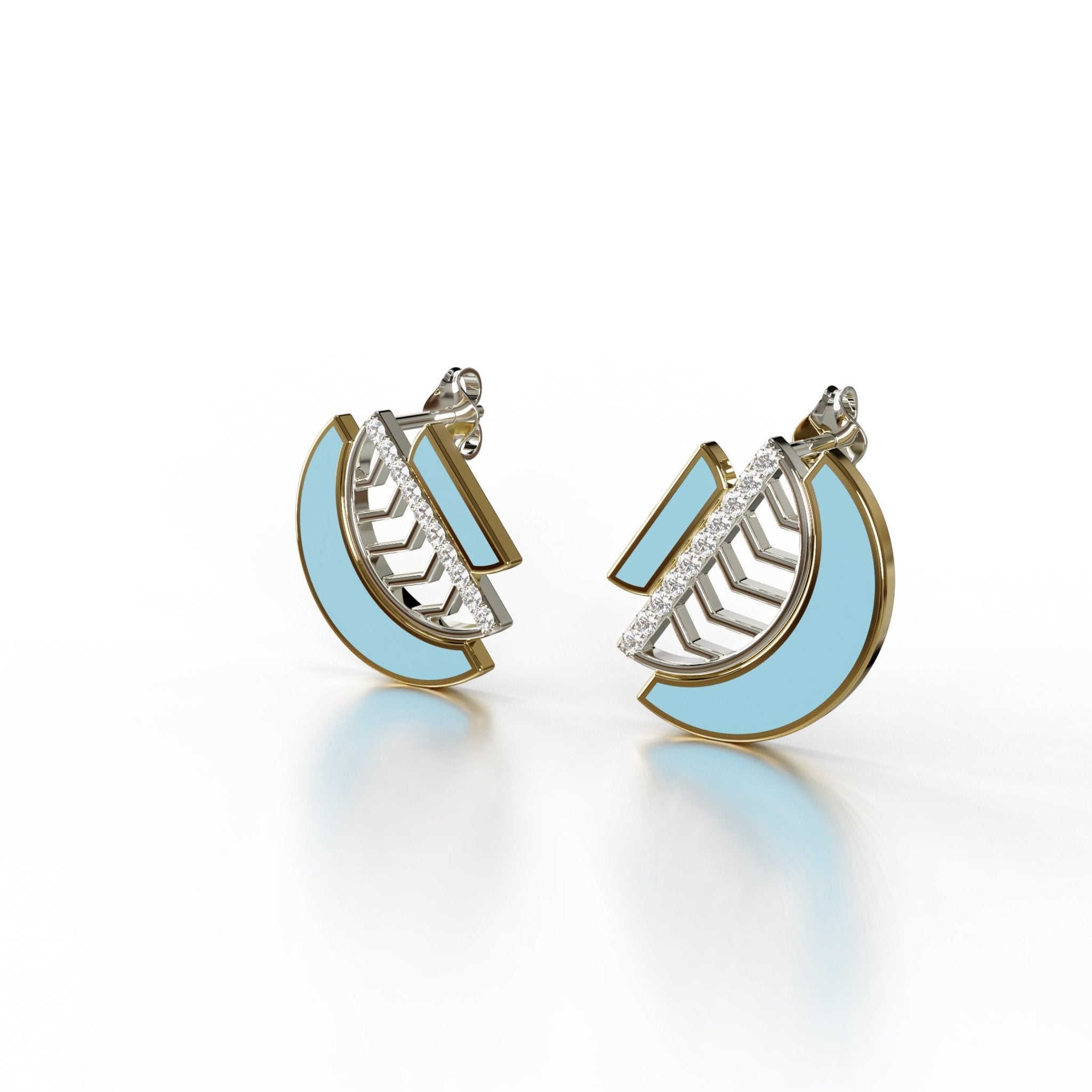 Amara Earrings - Yellow / White Gold - Whispers of Alara - 