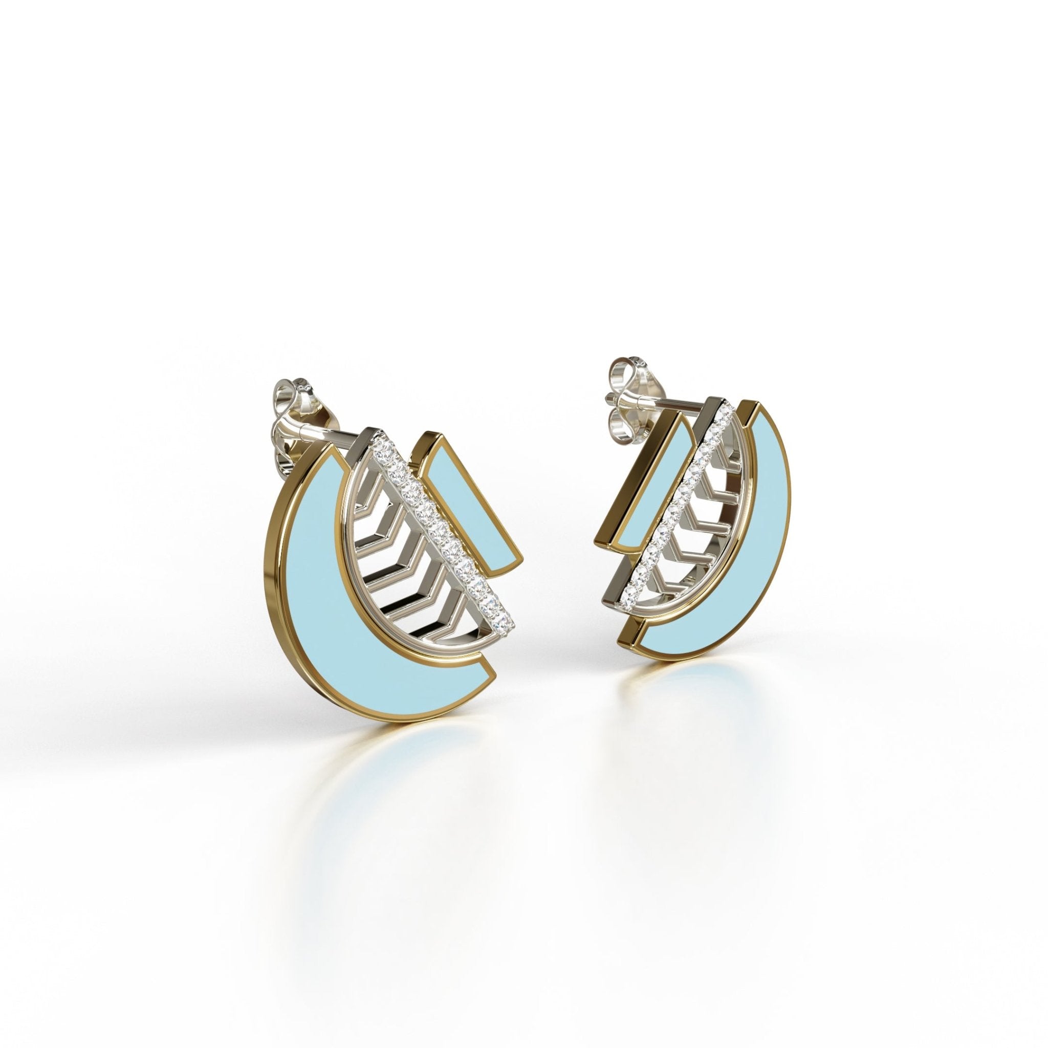 Amara Earrings - Yellow / White Gold - Whispers of Alara - 