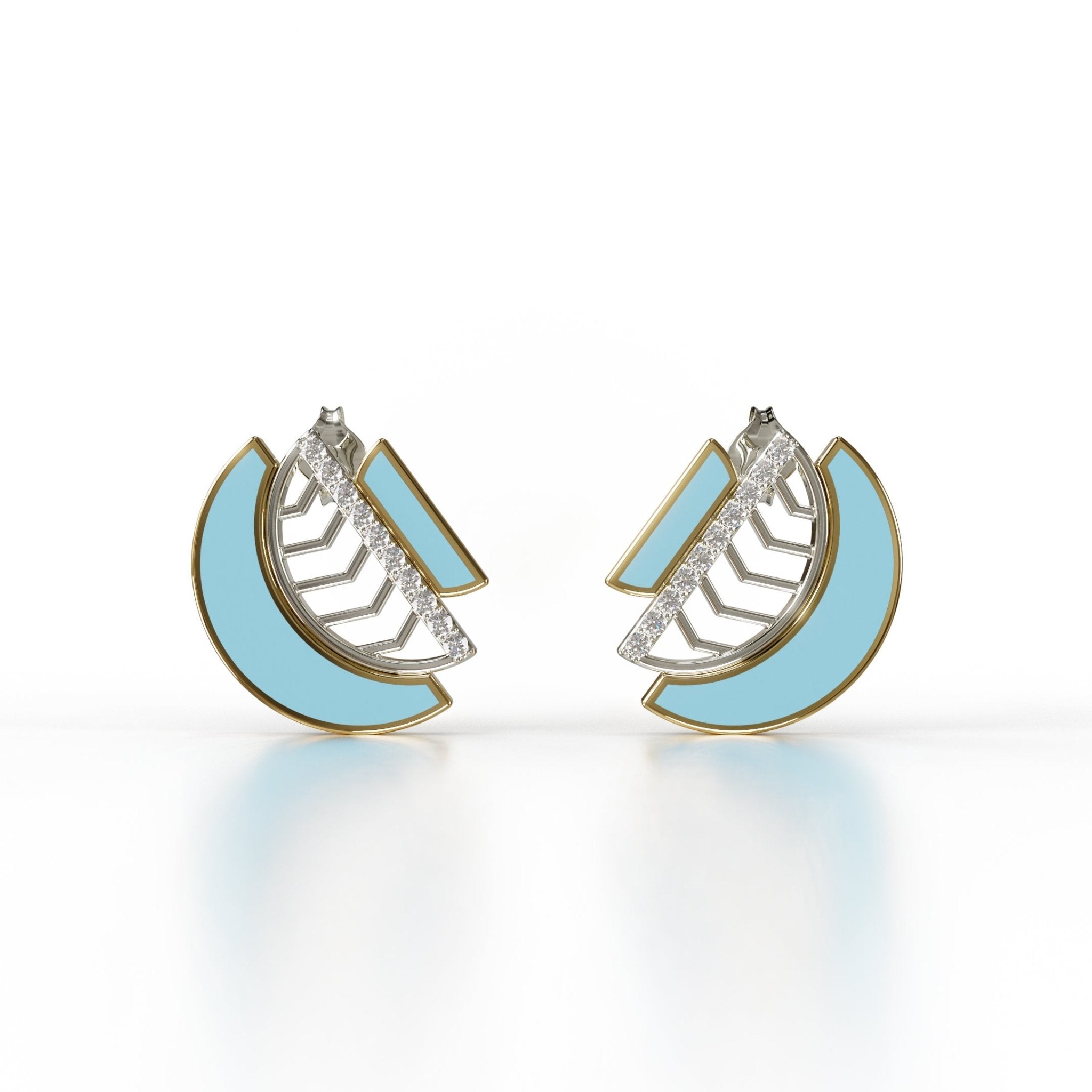 Amara Earrings - Yellow / White Gold - Whispers of Alara - 
