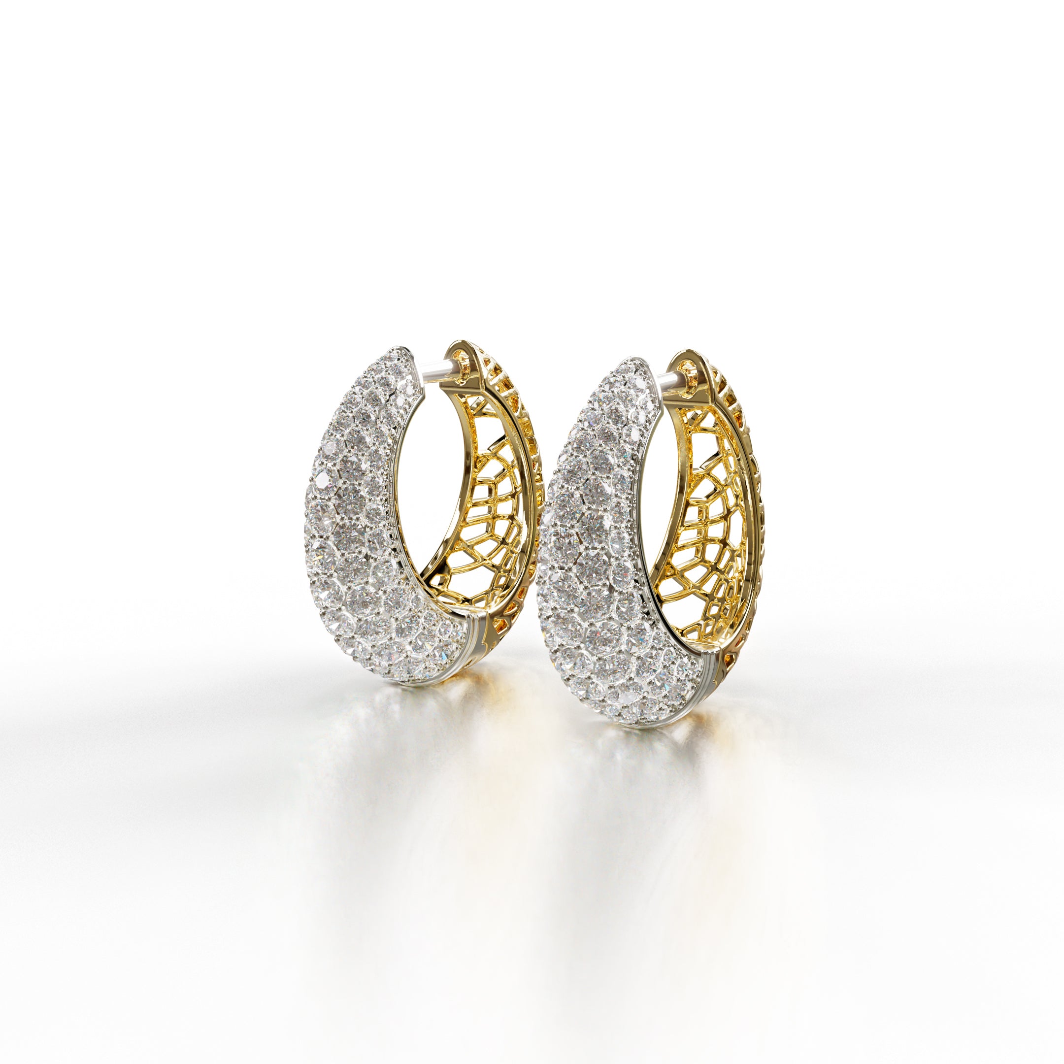 Sinan Earrings - Yellow / White Gold