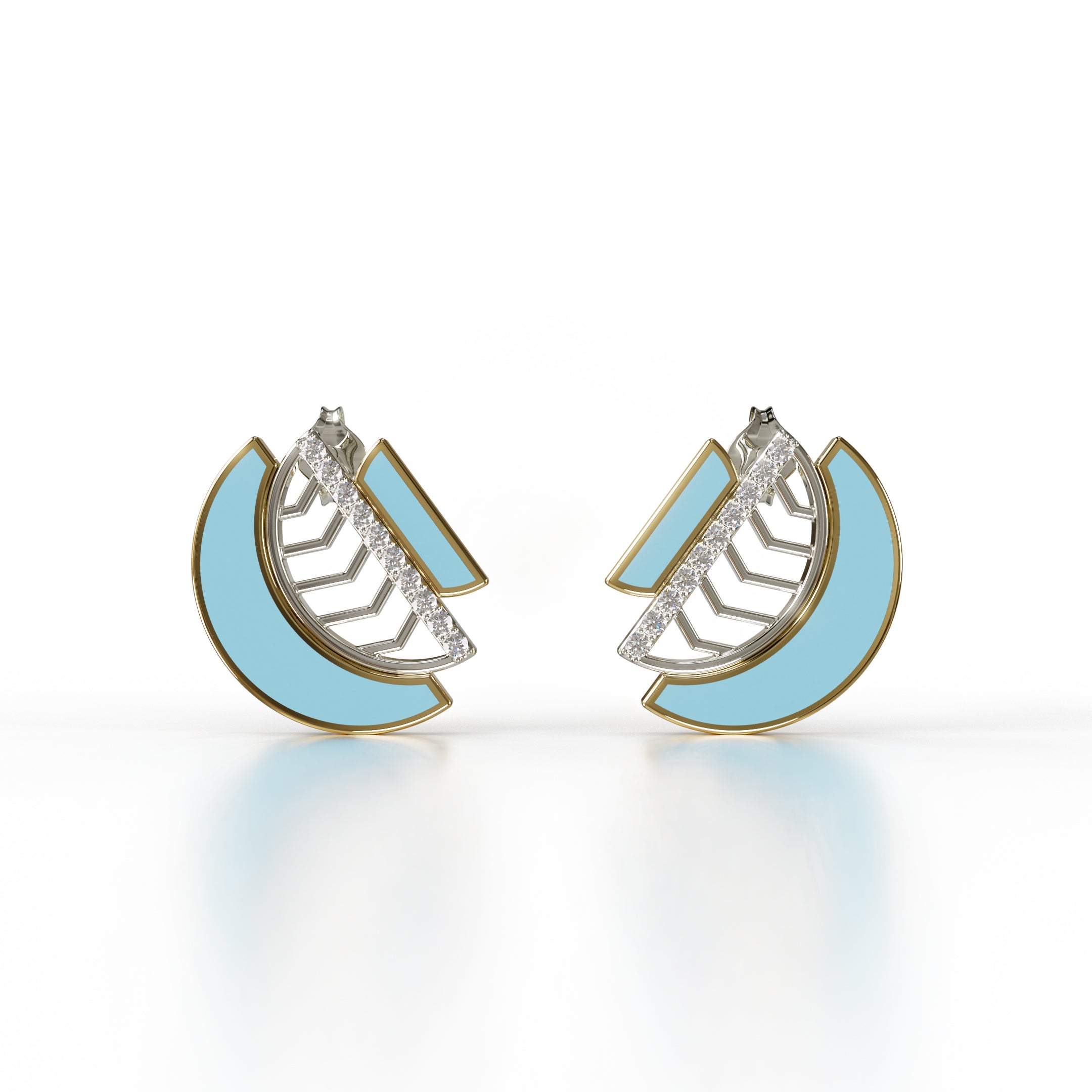 Amara Earrings - Yellow / White Gold