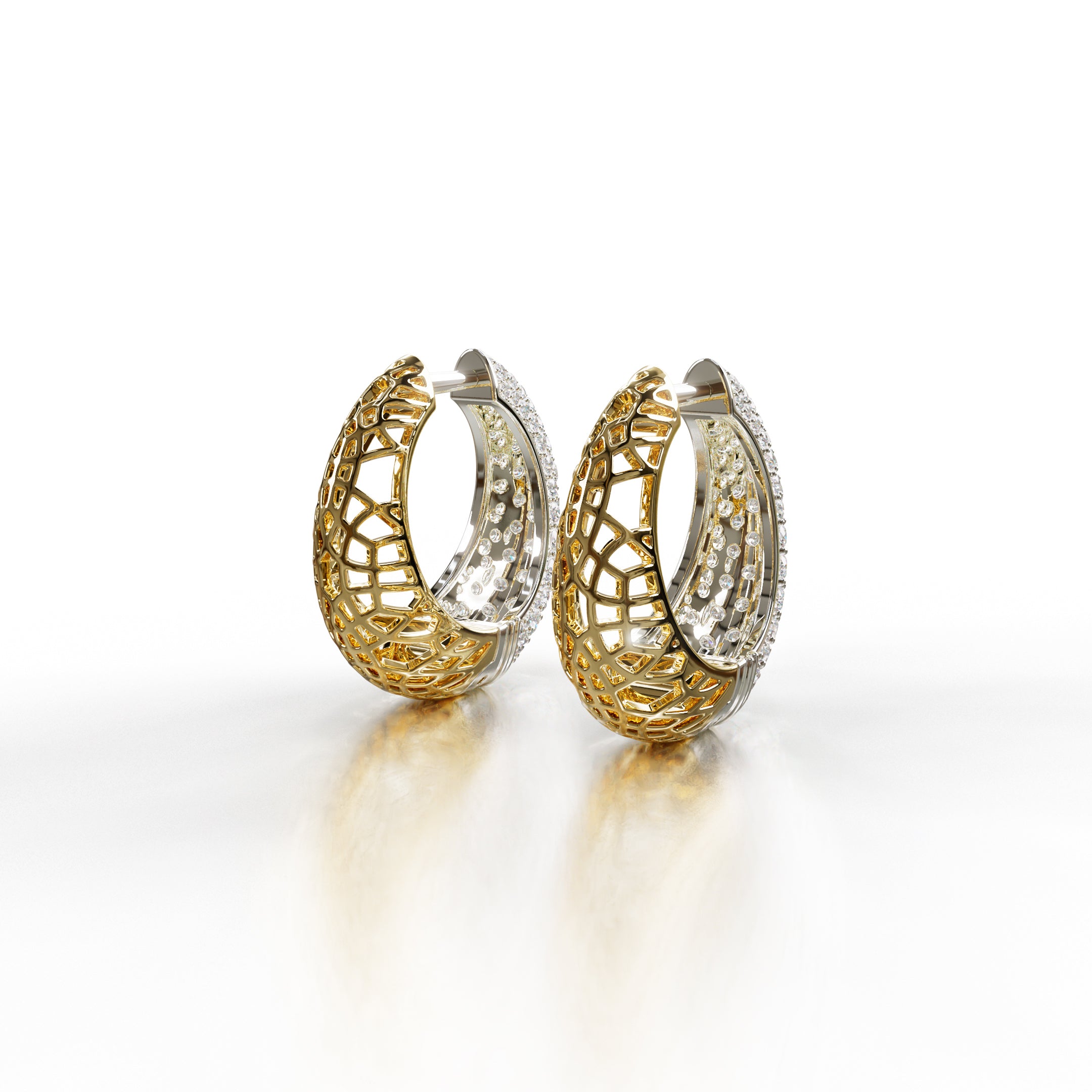 Sinan Earrings - Yellow / White Gold