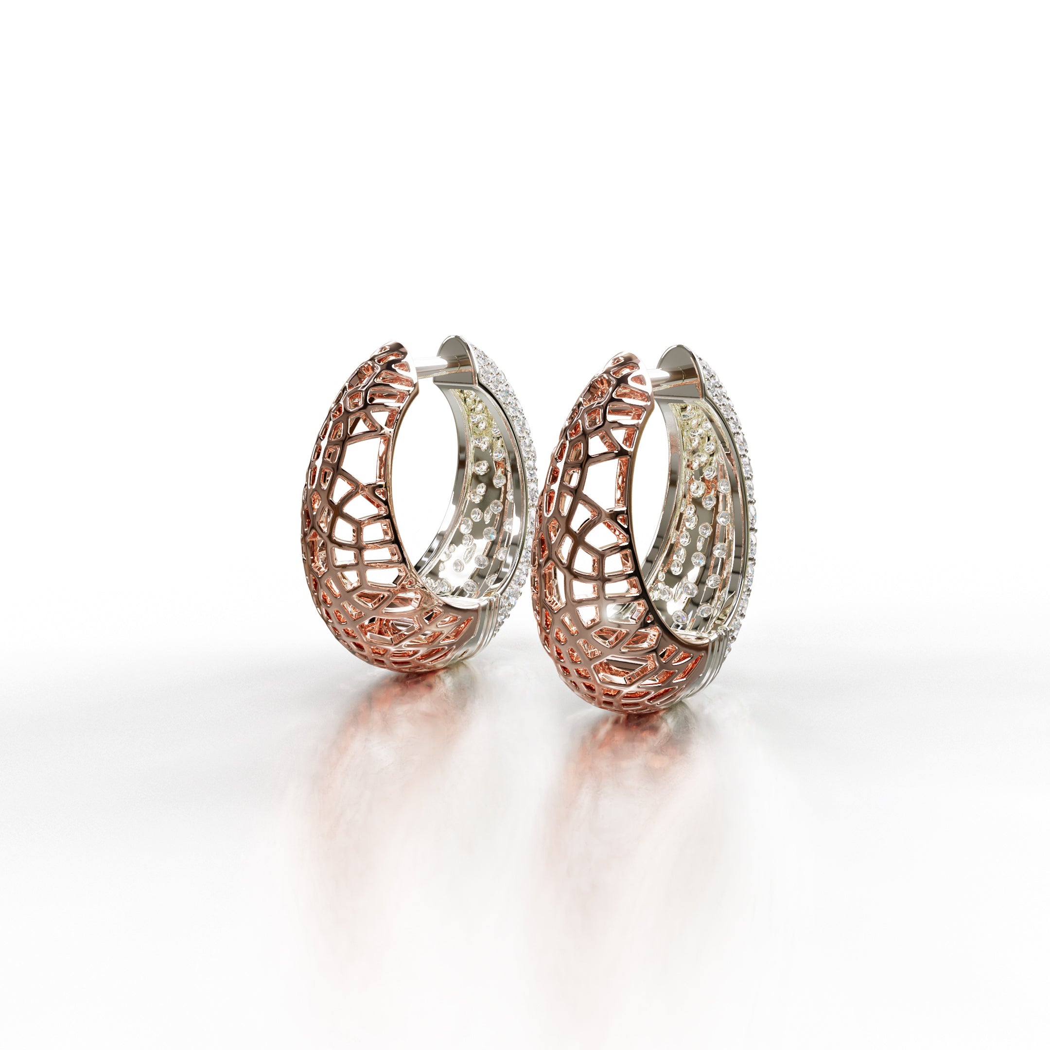 Sinan Earrings - Rose / White Gold