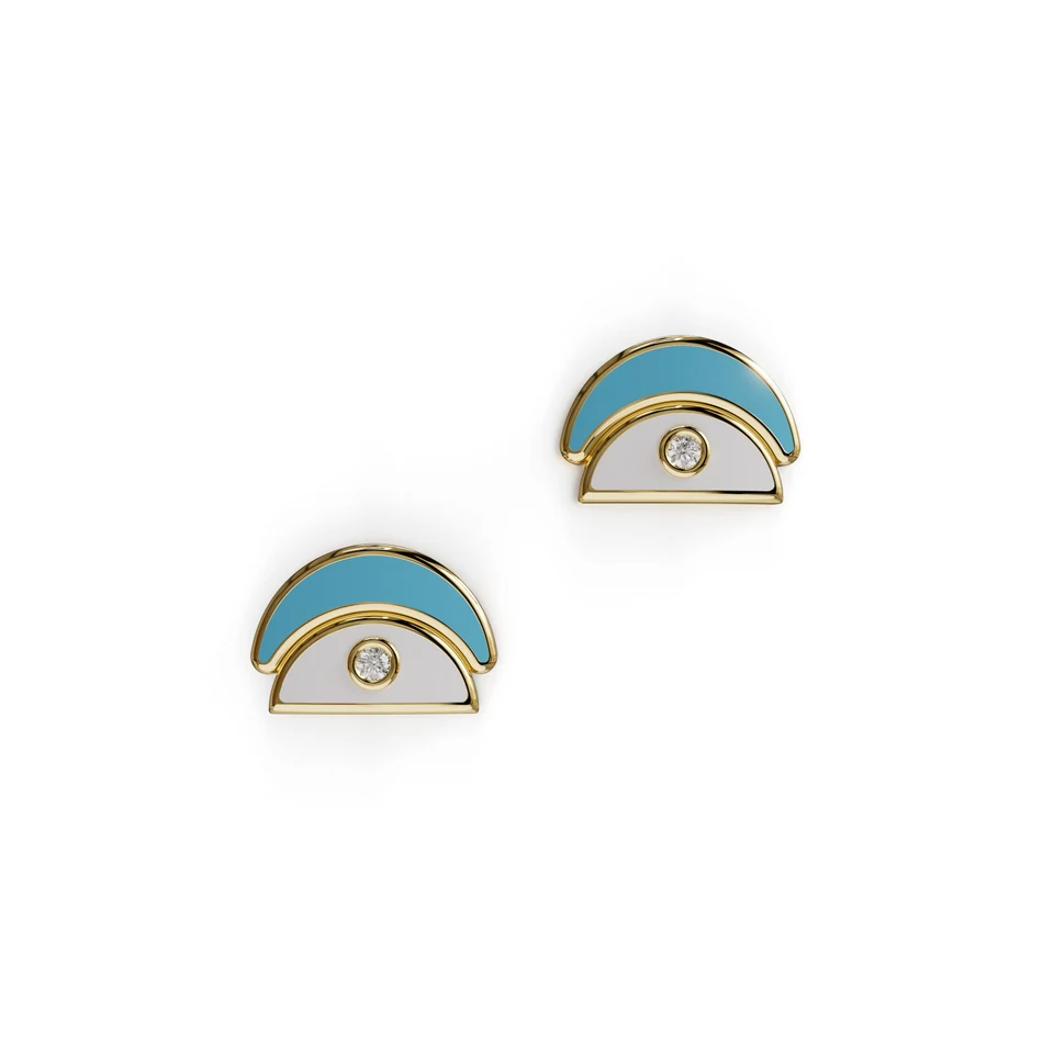 Amara Stud Earrings, yellow gold