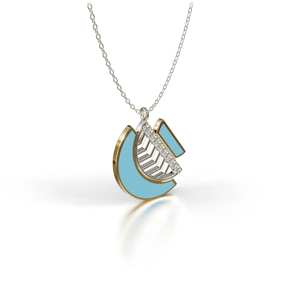 Amara Harmony Pendant, yellow and white gold