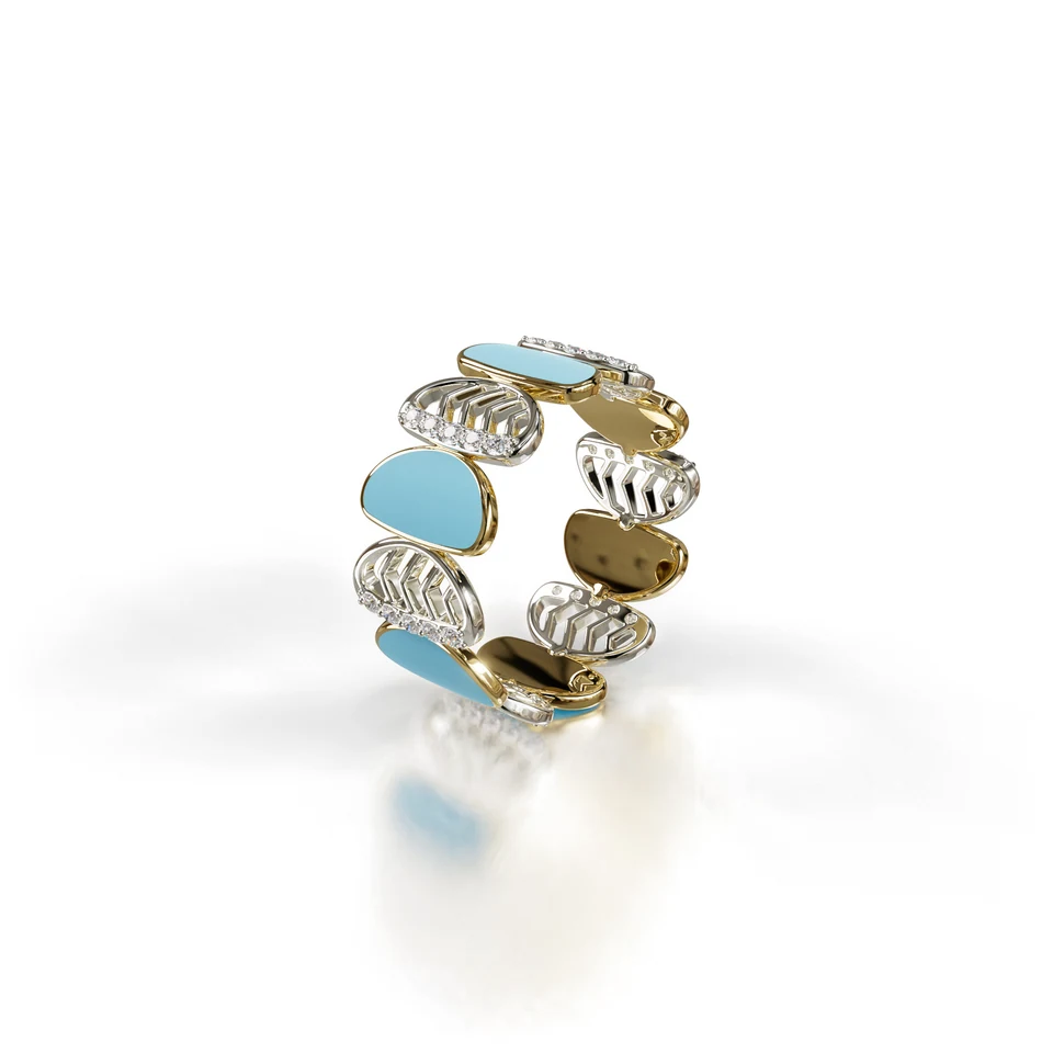 Amara Harmony Ring, yellow and white gold