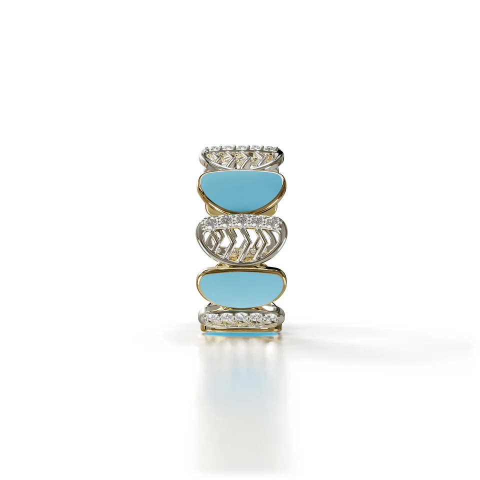 Amara Harmony Ring, yellow and white gold, view 2 of 3