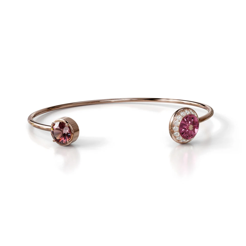 Sinan Expressions Bangle, rubellite, rose gold, view 1 of 3