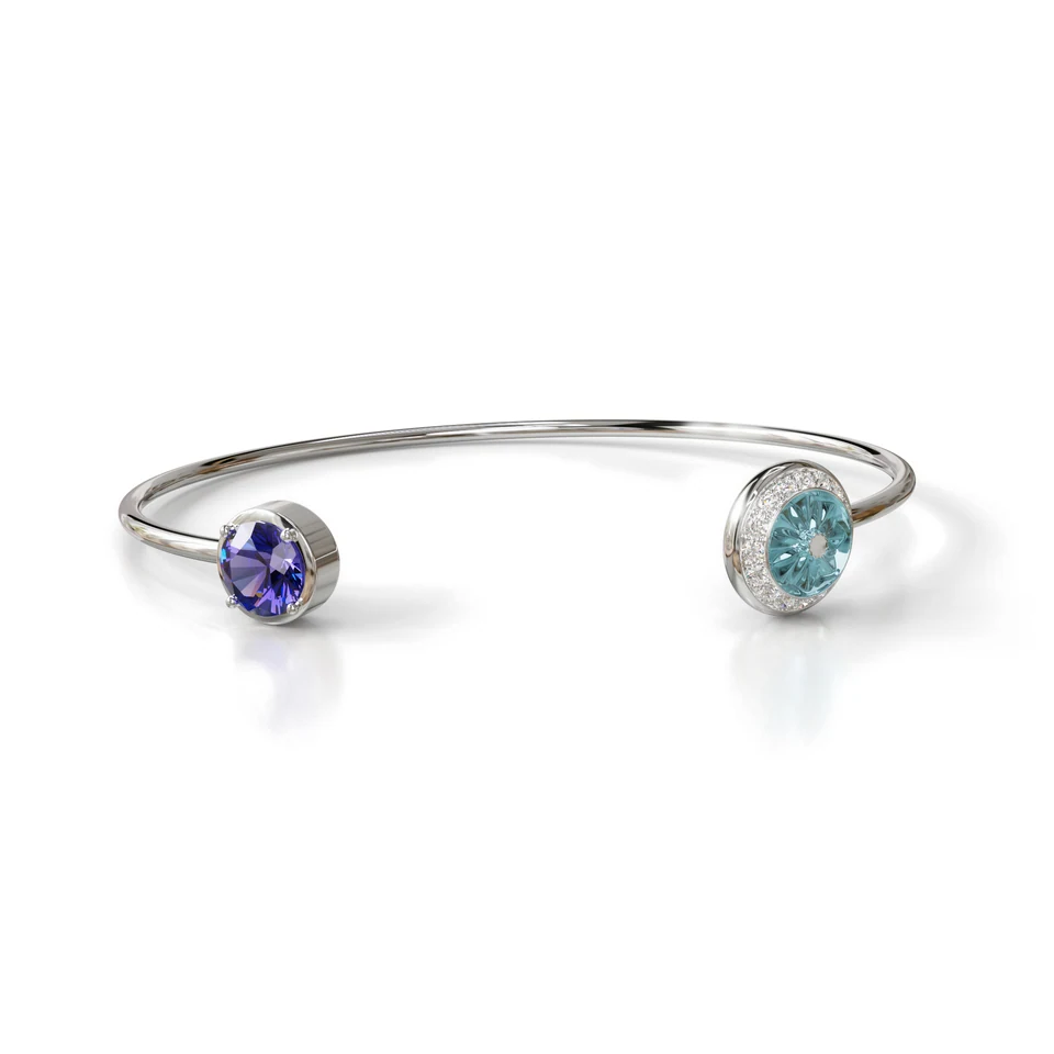 Sinan Expressions Bangle, tanzanite, white gold