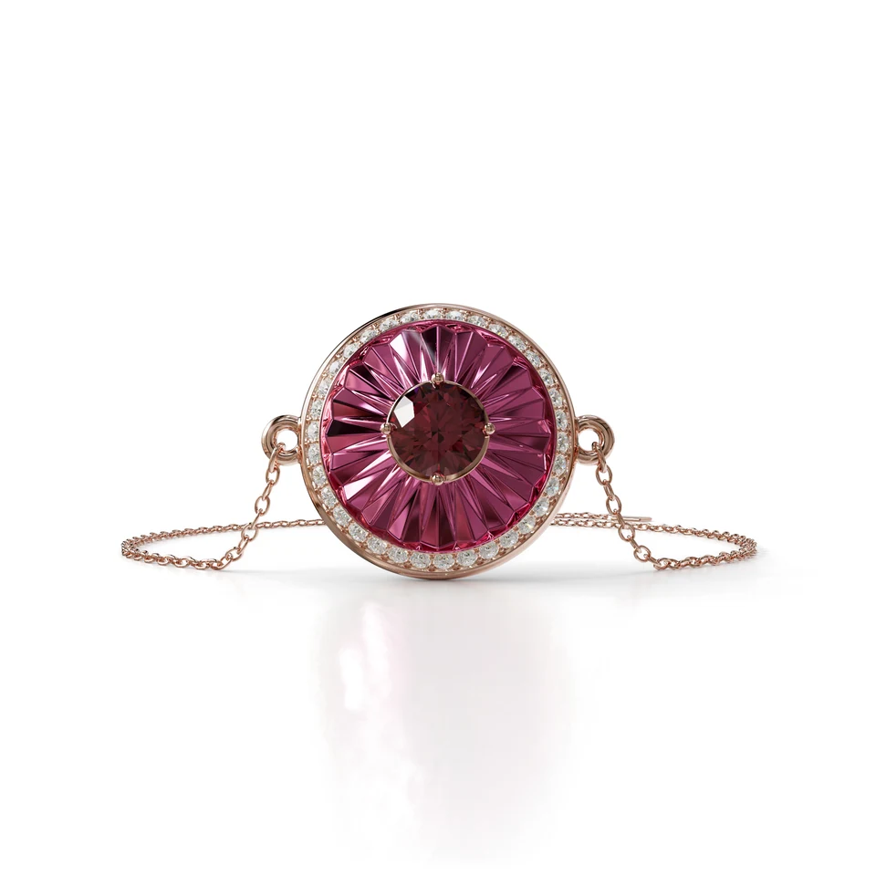 Sinan Expressions Bracelet, rubellite, rose gold, view 3 of 4