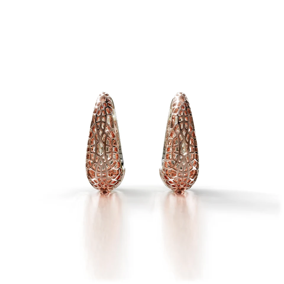 Sinan Pavé Earrings, rose and white gold, view 3 of 4
