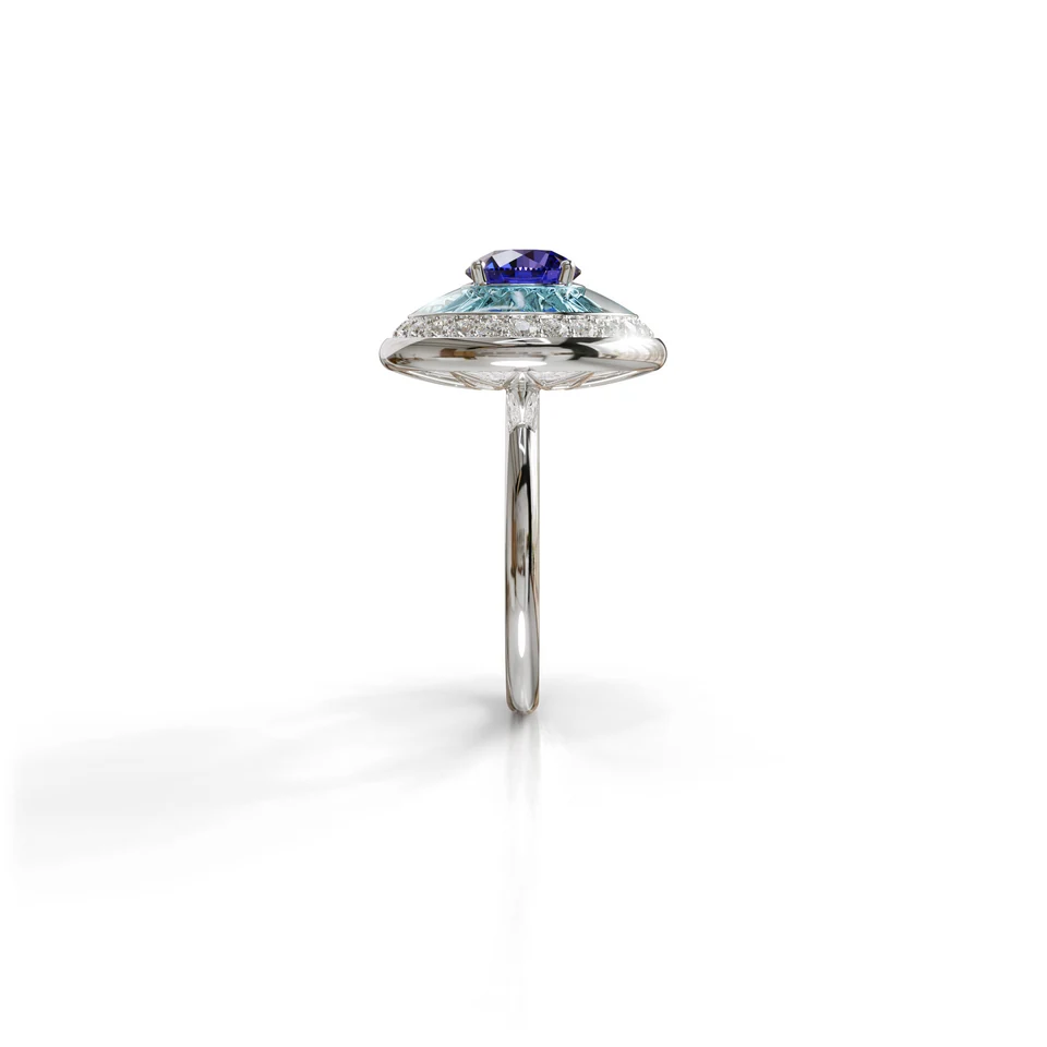 Sinan Expressions Ring, tanzanite, white gold, view 3 of 4